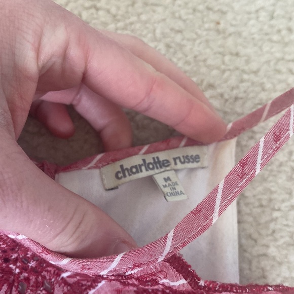 Charlotte Russe Pink Halter Dress with Floral Embroidery - Picture 8 of 8